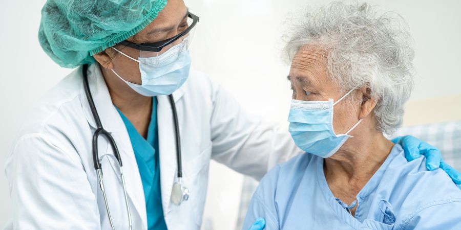 Talking to patient with masks